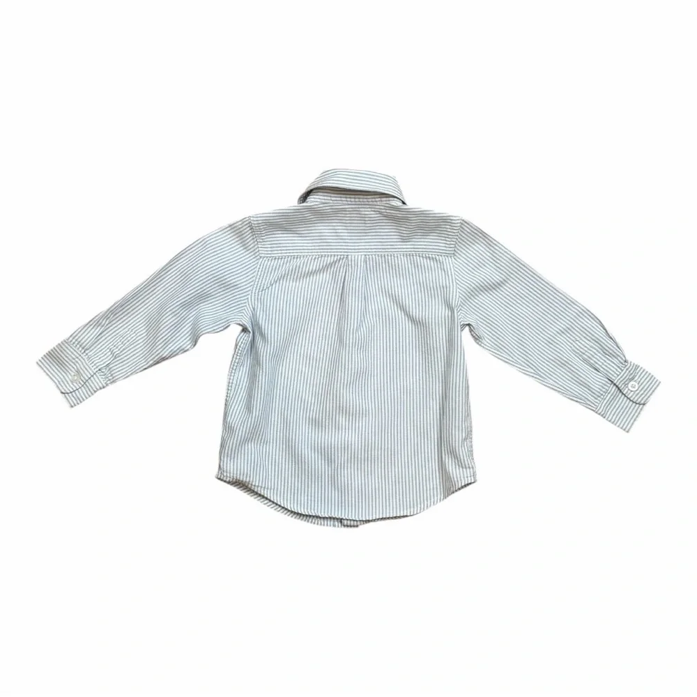 Baby Gap Oxford Shirt 3 Yrs Kids Boy's White Blue Striped Button Down Shirt